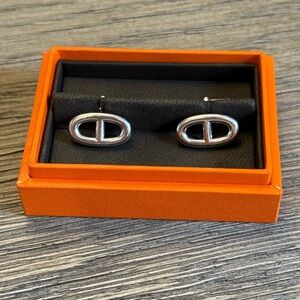 Hermes Silver Chaine D’ancre Cufflinks - new and never used